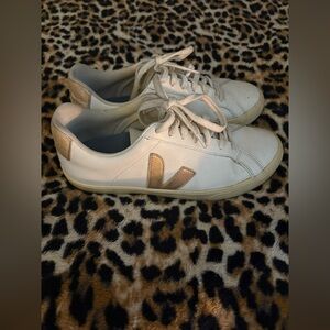 Veja Women's size 8 White and Gold Sneakers